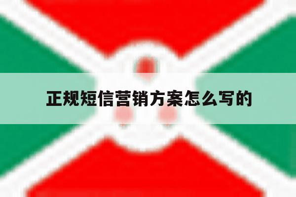 正规短信营销方案怎么写的 正规短信营销方案怎么写的