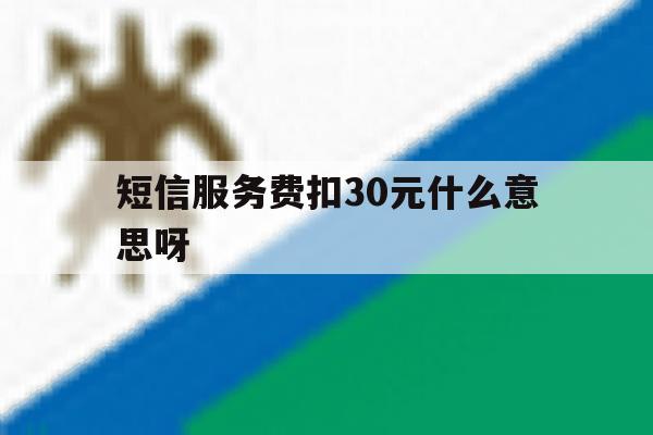 短信服务费扣30元什么意思呀 短信服务费扣30元什么意思呀