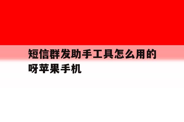 关于短信群发助手工具怎么用的呀苹果手机的信息 关于短信群发助手工具怎么用的呀苹果手机的信息
