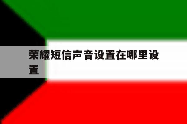 荣耀短信声音设置在哪里设置 荣耀短信声音设置在哪里设置